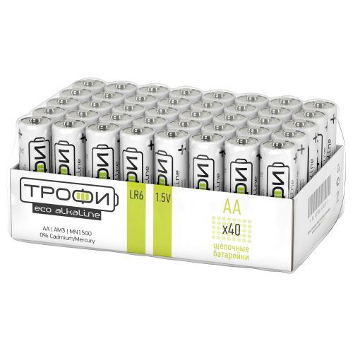 Элемент питания алкалиновый AA/LR6 LR6-40 bulk Eco (уп.40шт) Трофи Б0027815