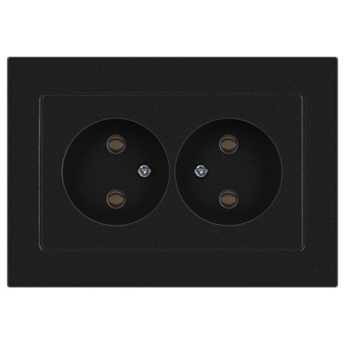 Розетка 2-м СП Accent 6-204-05 16А IP20 250В 2P AL/CU антрацит Intro Б0063465