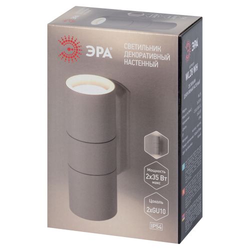 Светильник WL28 WH декор. подсветка MAX35W 2хGU10 IP54 бел. ЭРА Б0034632