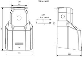 Педаль одиночная 1НО+1НЗ 250В AC 4А IP65 основание для рукояти; с защ. кожухом алюм. сер. EMAS PDKA11BX10G