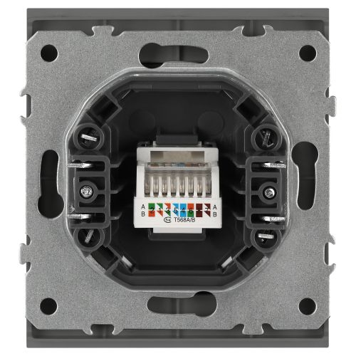 Розетка информационная 1-м СП Arktik RJ45 16А IP20 250В графит 16-3107-06 Эра Б0070479