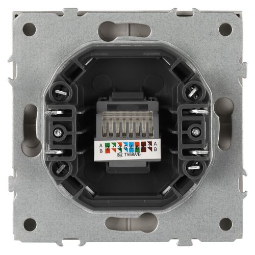 Розетка информационная 1-м СП Galaxy RJ45 16А IP20 250В титан 15-3107-07 Эра Б0070747