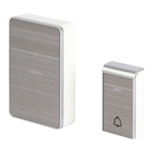 Звонок дверной C103S беспроводной LED подсветка IP44 150м 38 мелодий серебр. U16B-N12 silver Era Эра Б0072158