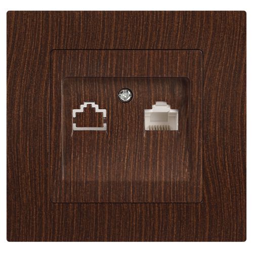Розетка компьютерная 1-м СП Accent 6-303-10 RJ45 IP20 венге Intro Б0063643