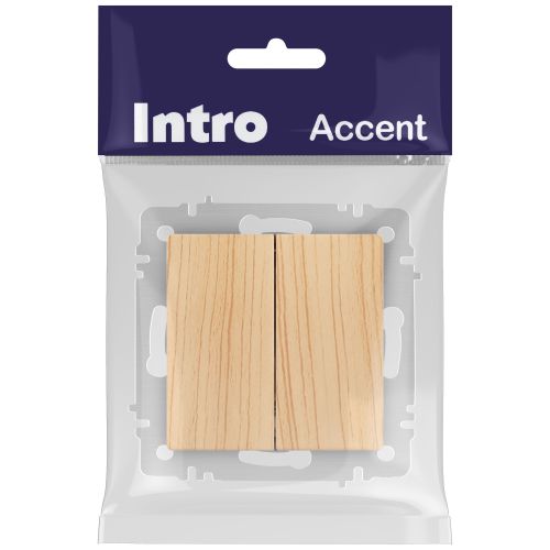 Переключатель 2-кл. СП Accent 6-107-11 10А IP20 250В AL/CU сосна Intro Б0063576