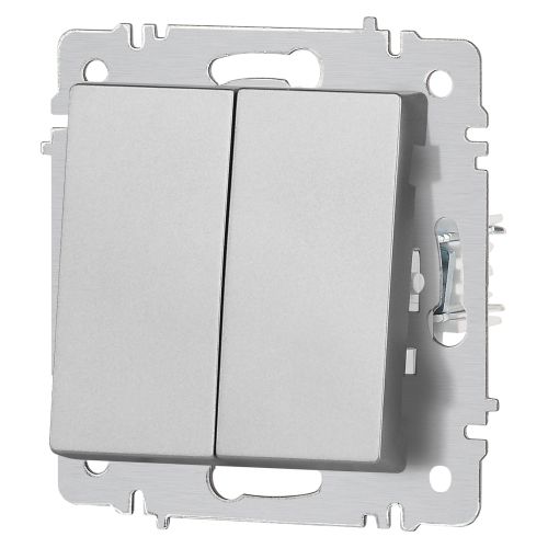 Переключатель 2-кл. СП Accent 6-107-03 10А IP20 250В AL/CU алюм. Intro Б0063560