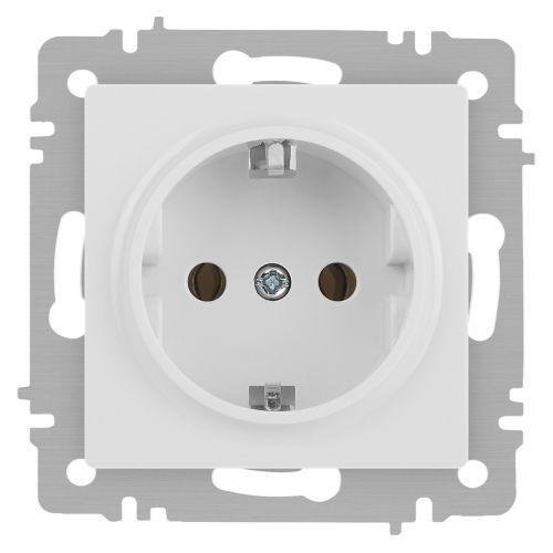Розетка 1-м СП Accent 6-202-01 16А IP20 250В 2P+E Schuko AL/CU бел. Intro Б0063678