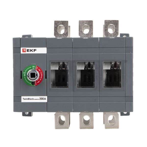 Рубильник 3п 200А реверсивный без рукоятки управления TwinBlock EKF tb-s-200-3p-rev