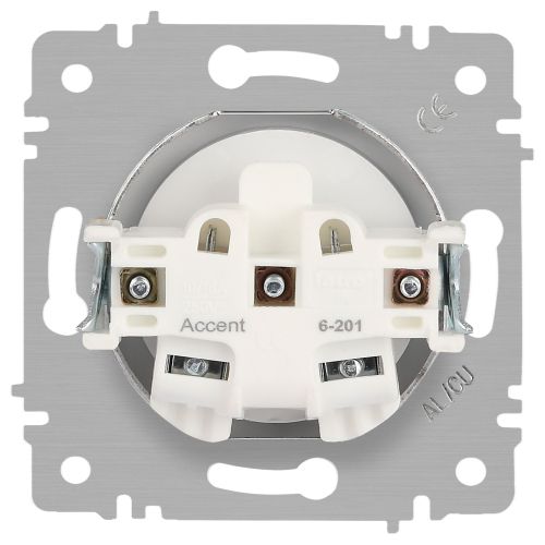 Розетка 1-м СП Accent 6-201-06 16А IP20 250В 2P перламутр. Intro Б0063667