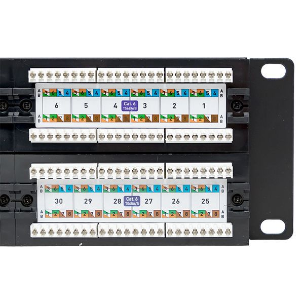 Патч-панель 19дюйм кат.6 2U неэкранированная UTP 48 портов RJ-45 Dual IDC TERACOM PRO EKF TRP-PPNL-6UTP-2U48