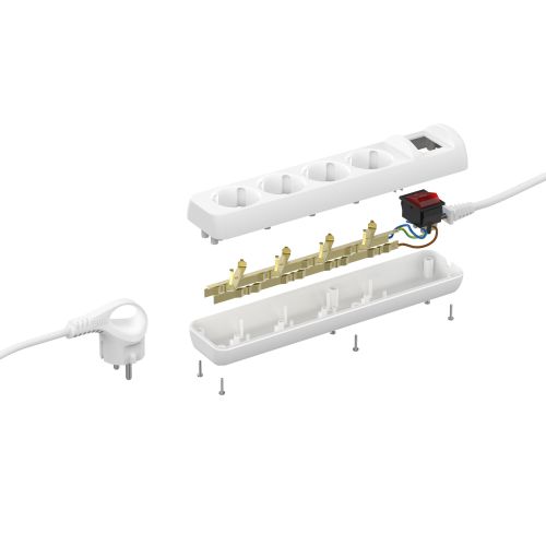 Удлинитель 4х5м с заземл. 16А IP20 U-4es-5m-3х1 ПВС 3х1 с выкл. Эра Б0028380