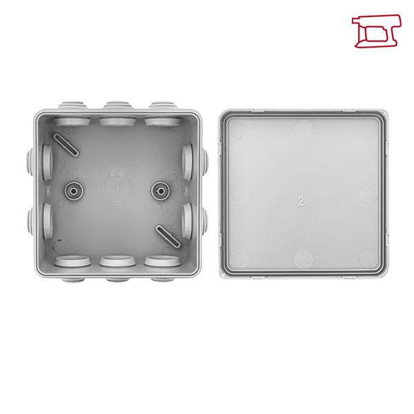 Коробка распределительная КМР-030-014 100х100х50 IP55 с крышкой для прямого монтажа 10 мембранных вводов сер. EKF plc-kmr-030-014