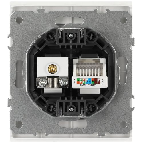 Розетка комбинированная СП Arktik RJ45 + TV 16А IP20 250В бел. матов. 16-3110-08 Эра Б0070501