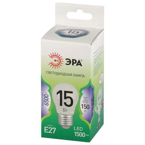 Лампа светодиодная GREEN LINE P45-15W-865-E27 GL 15Вт шар 6500К свет холод. E27 Эра Б0067051