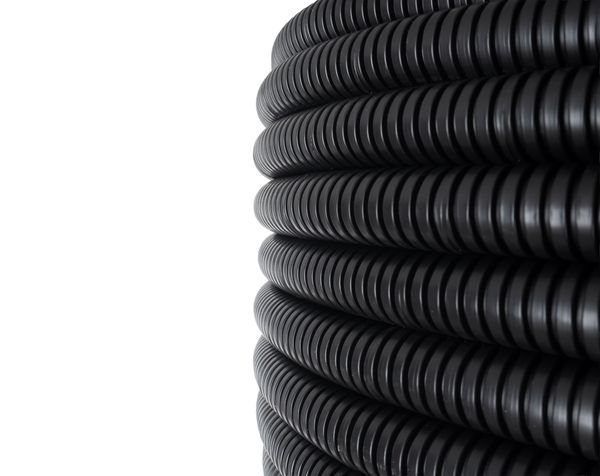 Труба гофрированная ПНД d25мм с протяжкой черн. (уп.25м) Plast PROxima EKF tpnd-25-25m