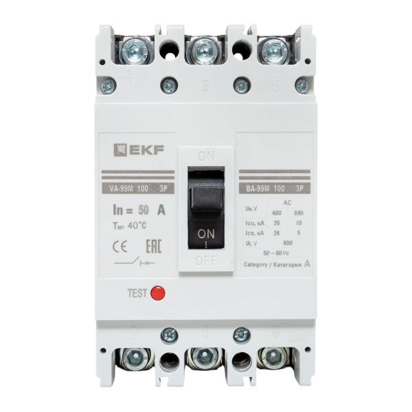 Выключатель автоматический 3п 100/50А 35кА ВА-99М PROxima EKF mccb99-100-50m