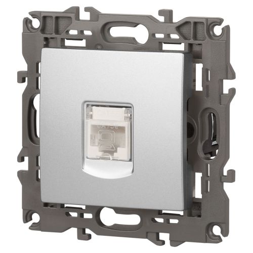 Розетка компьютерная 1-м Elegance 14-3107-03 RJ45 IP20 механизм алюм. Эра Б0034304