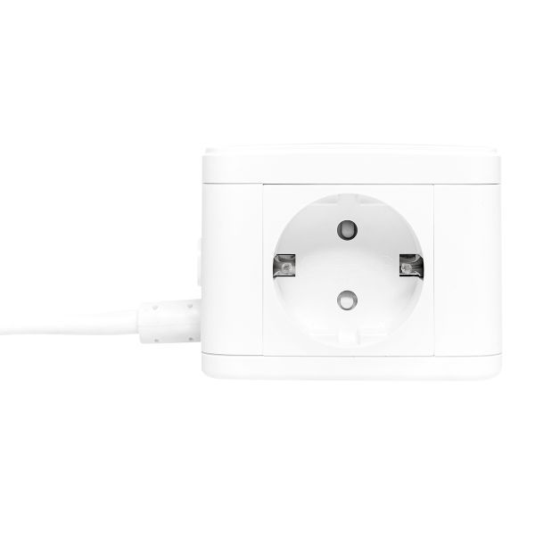 Удлинитель "Куб" 2х1.3м 3USB 2.4А+зарядное устройство 1кв.мм EKF UBA-CUB-3-WC