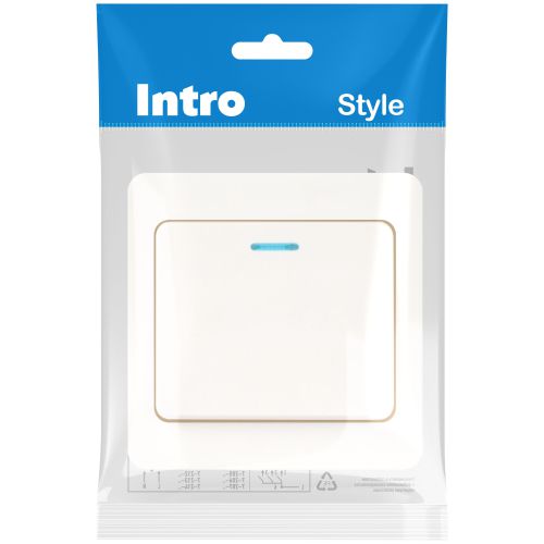 Выключатель 1-кл. СП Style 7-102-01 10А IP20 250В с подсветкой бел. Intro Б0060627