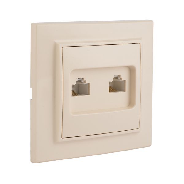 Розетка компьютерная 2-м СП Минск RJ45 беж. EKF ERK02-035-20
