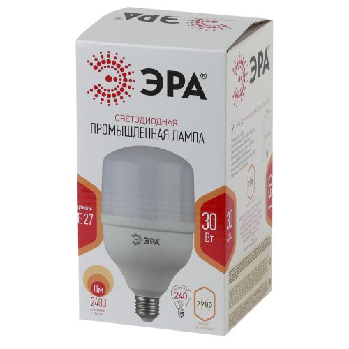 Лампа светодиодная высокомощная STD LED POWER T100-30W-2700-E27 30Вт T100 колокол 2700К тепл. бел. E27 2400лм Эра Б0027002
