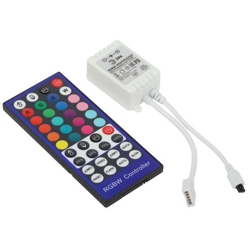 Контроллер для светодиодной ленты с ИК пультом RGBW-Controller-12/24V-96/192W-IP20-IR ЭРА Б0061113