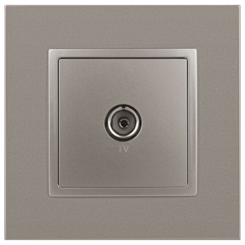 Розетка телевизионная одиночная TV Elegance 14-3101-16 титан Эра Б0065760