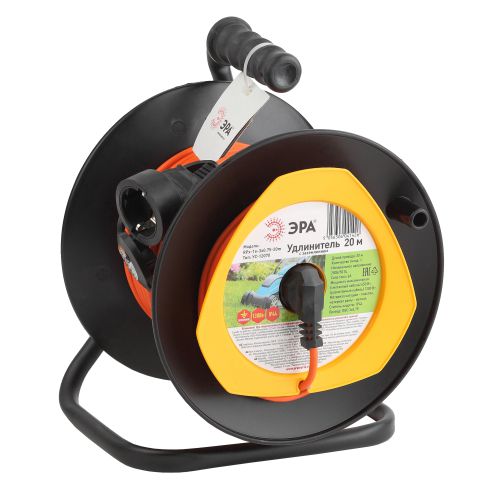 Удлинитель на пластик. катушке 1х20м с заземл. 6А IP44 RPx-1e-3х0.75-20m ПВС 3х0.75 Эра Б0043045