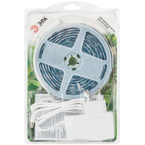 Лента светодиодная FITO-Strip Light-RB-45W-5m-12V-IP65 5м красн./син. спектра IP65 с адаптером 12В для растений Эра Б0064596