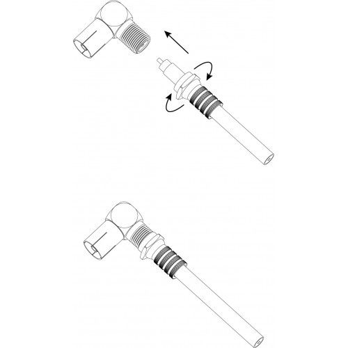 Переходник Simple RS-A03 гнездо F-гнездо TV угловой ЭРА Б0048294