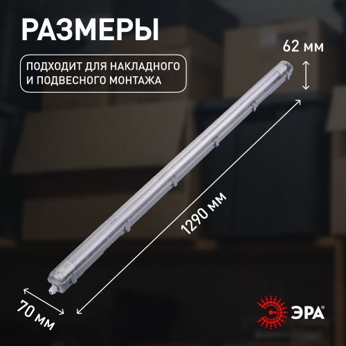Светильник под светодиодную лампу SPP-101-0-001-120 T8 G13 1200мм IP65 Эра Б0043655