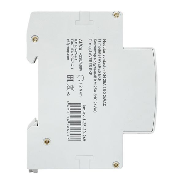 Контактор модульный КМ 25А 2NО 24В AC (1 мод.) AVERES EKF km-av-1-25-20-24V