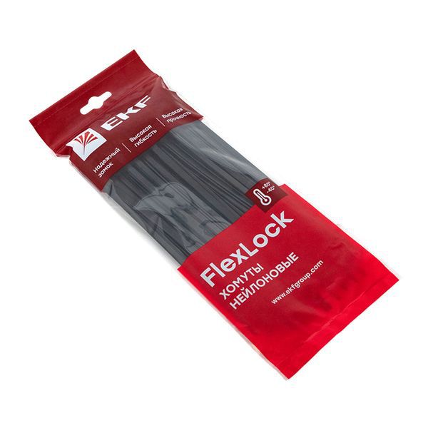 Хомут P6.6 4.8х200 FlexLock стандартный черн. (уп.100шт) PROxima EKF plc-fl-ctsb-4.8x200