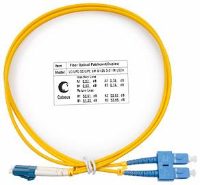 Шнур оптический FOP(d)-9-LC-SC-1m duplex LC-SC 9/125 sm 1м LSZH Cabeus 7352c