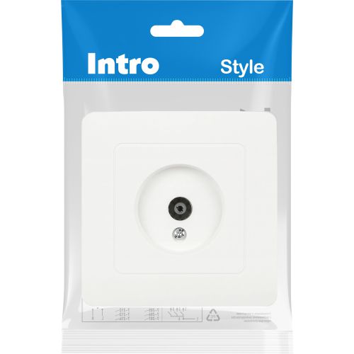 Розетка телевизионная одиночная TV СП Style 7-301-01 IP20 бел. Intro Б0060647