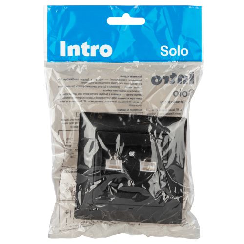 Розетка компьютерная 2-м СП Solo 4-304-05 RJ45 антрацит Intro Б0043393