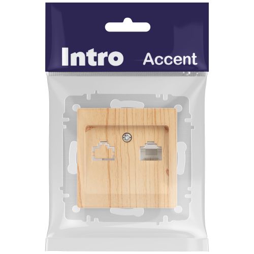 Розетка компьютерная 1-м СП Accent 6-303-11 RJ45 IP20 сосна Intro Б0063644