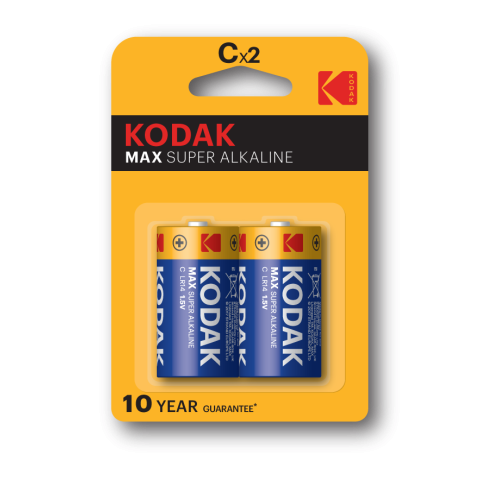 Элемент питания алкалиновый C/LR14 1.5В MAX SUPER Alkaline (блист.2шт) 30952836-RU1 KODAK Б0005123