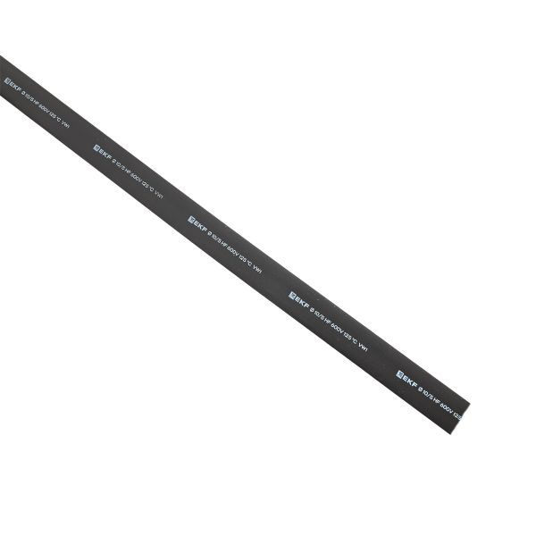 Трубка термоусадочная ТУТ нг 10/5 черн. (уп.100м) EKF tut-10-b