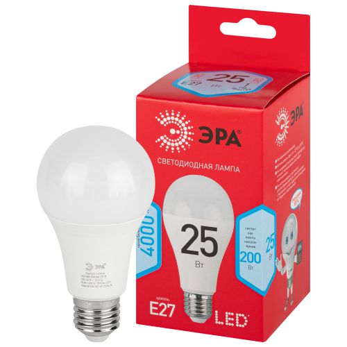 Лампа светодиодная RED LINE LED A65-25W-840-E27 R 25Вт A65 груша 4000К нейтр. бел. E27 Эра Б0048010