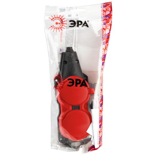 Колодка 2-м с заземл. 16A IP44 KX-2e-RED-IP44 каучук. красн. Эра Б0068443