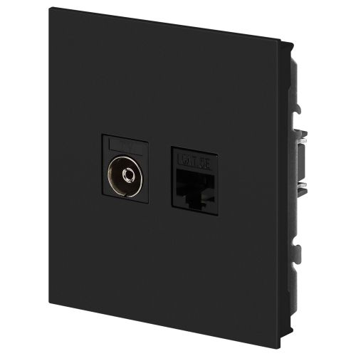 Розетка комбинированная СП Arktik RJ45 + TV 16А IP20 250В антрацит 16-3110-05 Эра Б0070498