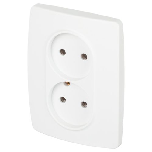 Розетка 2-м Эра12 12-2107-01М 16А 250В 2х2P бел. матов. Эра Б0065688