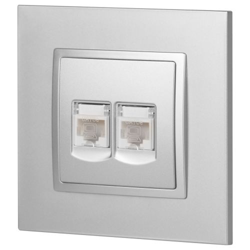 Розетка компьютерная 2-м Elegance 14-3108-03 RJ45 IP20 механизм алюм. Эра Б0034310