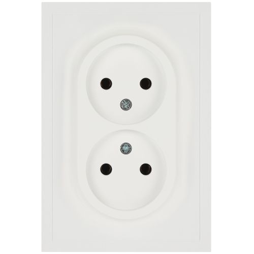 Розетка 2-м СП Galaxy 16А IP20 250В без заземл. бел. матов. 15-2107-08 Эра Б0071704