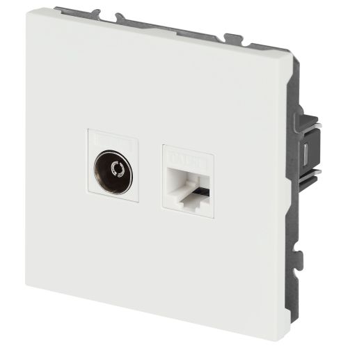 Розетка комбинированная СП Galaxy RJ45 + TV 16А IP20 250В бел. матов. 15-3110-08 Эра Б0070790