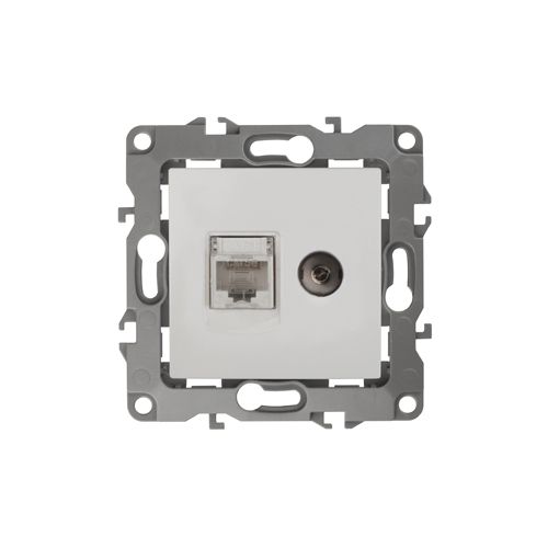 Розетка компьютерная + телевизионная Эра12 12-3110-01 RJ45 + TV IP20 бел. Эра Б0027441