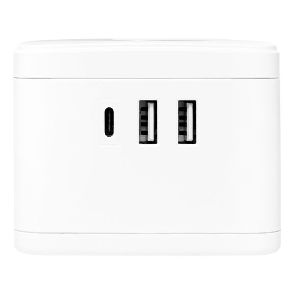 Удлинитель "Куб" 2х1.3м 2USB 2.4А+Type C + Ночник 1кв.мм EKF UBA-CUB-2-TC