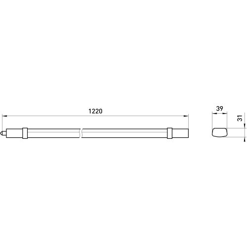 Светильник светодиодный SPP-301-36-4K-P 6Вт 4000К IP65 4680лм 1220х39х31мм линейный прозр. Эра Б0066912