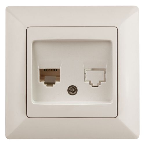 Розетка компьютерная 1-м СП Solo 4-303-02 RJ45 сл.кость Intro Б0043383